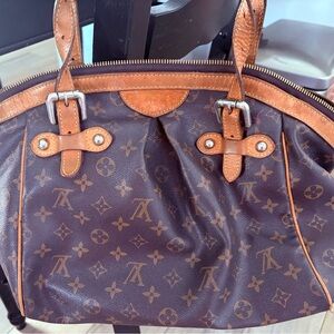Louis Vuitton Brown and Tan Monogram Tote Tivoli GM bag